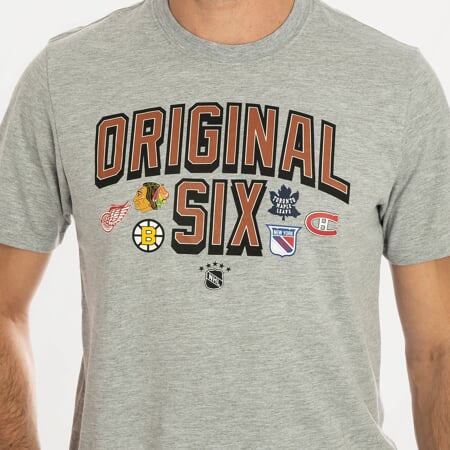 Original Six NHL 47 Brand Men's Grey Echo T-Shirt —