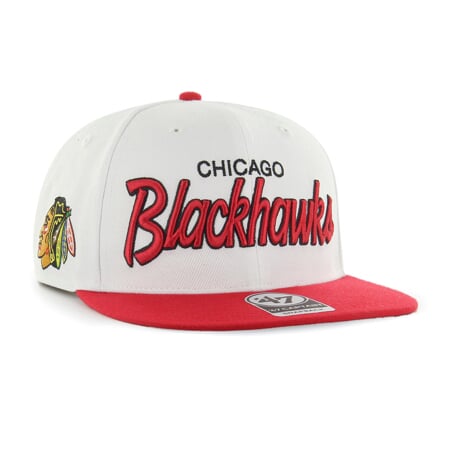 NHL Chicago Blackhawks Crosstown Script Two tone ’47 CAPTAIN